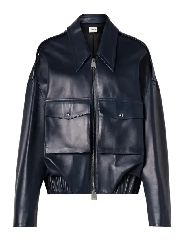Owey Oversized Leather Bomber Jacket