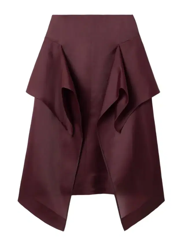 Nina Asymmetric Draped Silk-organza Midi Skirt
