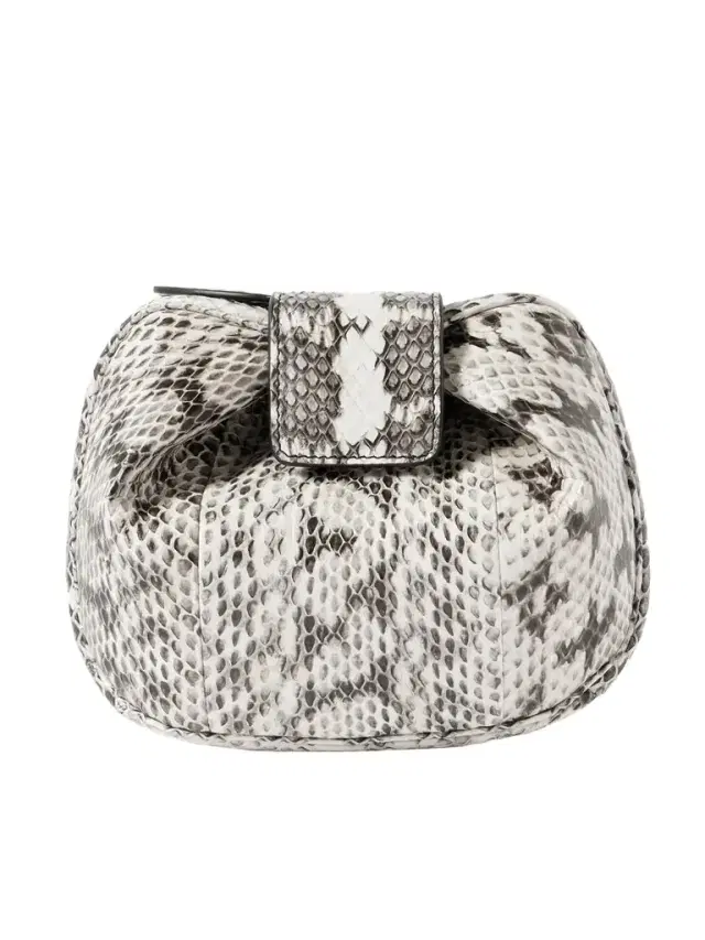 Soft Demi Snake-effect Leather Clutch