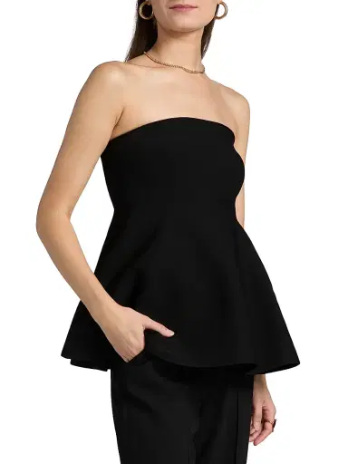 Simkhai Women's Ioanna Peplum Top - Black - Size XS | Thumbnail 4