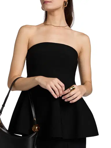 Simkhai Women's Ioanna Peplum Top - Black - Size XS | Thumbnail 6