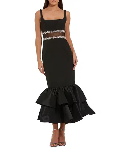 Mac Duggal Women's Beaded Mermaid Midi-Dress - Black - Size 12 | Thumbnail 1 Mac Duggal Women's Beaded Mermaid Midi-Dress - Black - Size 12 | Thumbnail 1