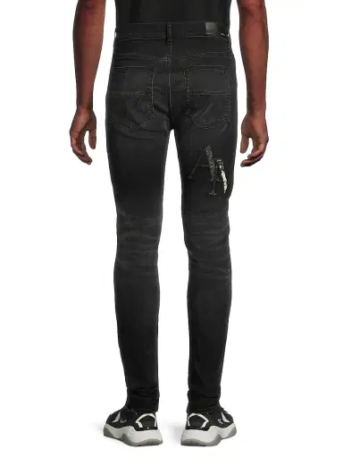 Amiri Men's Staggered Logo Skinny Jeans - Vintage Black | Thumbnail 5 Amiri Men's Staggered Logo Skinny Jeans - Vintage Black | Thumbnail 5