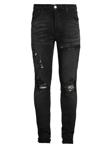 Amiri Men's Staggered Logo Skinny Jeans - Vintage Black | Thumbnail 1 Amiri Men's Staggered Logo Skinny Jeans - Vintage Black | Thumbnail 1