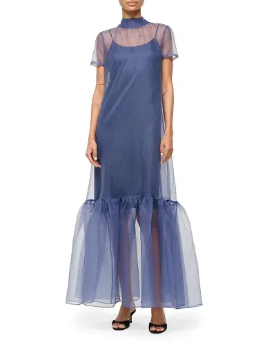 Staud Women's Calluna Organza Maxi Dress - Navy - Size Small | Thumbnail 2