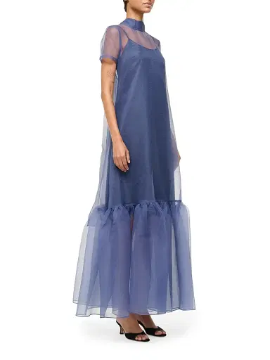 Staud Women's Calluna Organza Maxi Dress - Navy - Size Small | Thumbnail 3