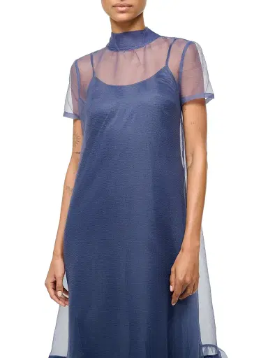 Staud Women's Calluna Organza Maxi Dress - Navy - Size Small | Thumbnail 5