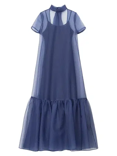 Staud Women's Calluna Organza Maxi Dress - Navy - Size Small | Thumbnail 1