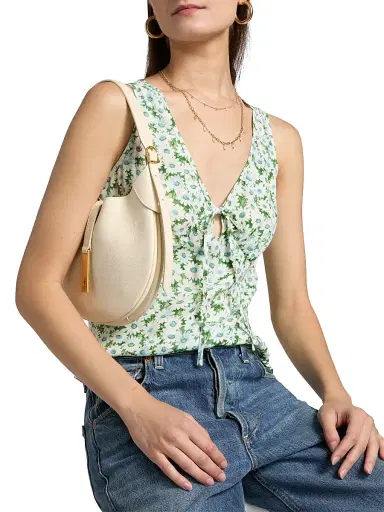 Reformation Women's Miri Floral Tie-Front Top - Daisy Meadow - Size 12 | Thumbnail 6