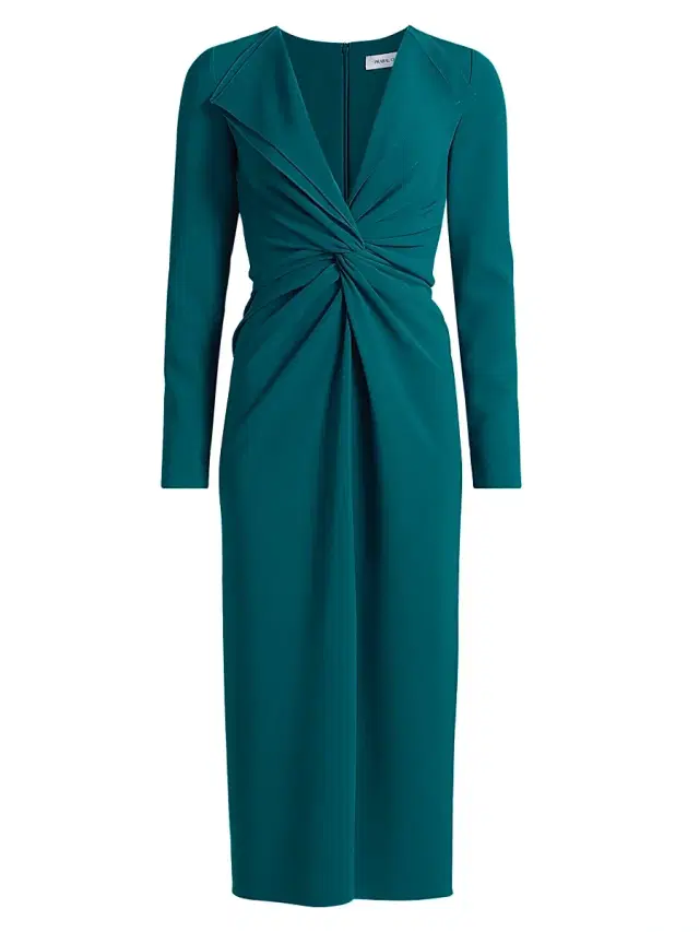 Prabal Gurung Women's Lily Twist Long-Sleeve Midi-Dress - Teal
