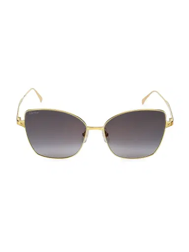 Cartier Women's Santos De 59MM Cat-Eye Sunglasses - Gold | Thumbnail 1
