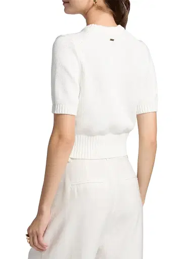Toccin Women's Elsie Short-Sleeve Cotton Sweater - Optic | Thumbnail 5 Toccin Women's Elsie Short-Sleeve Cotton Sweater - Optic | Thumbnail 5