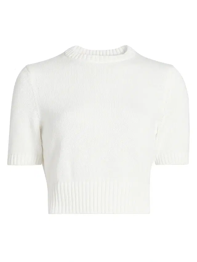 Toccin Women's Elsie Short-Sleeve Cotton Sweater - Optic