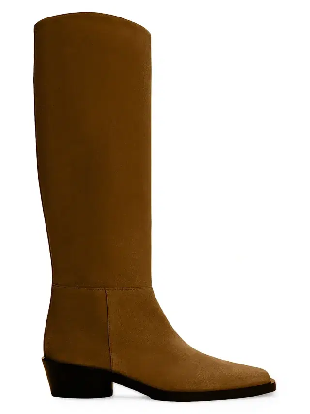 Proenza Schouler Women's Bronco 40MM Suede Knee-High Boots - Fern