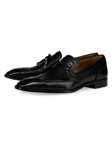Christian Louboutin Men's Grave Moc Leather Loafers - Black | Thumbnail 2