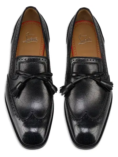 Christian Louboutin Men's Grave Moc Leather Loafers - Black | Thumbnail 4