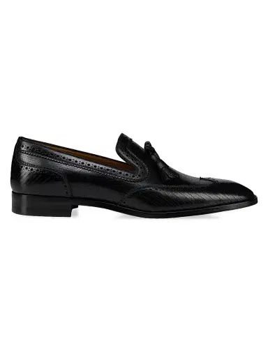 Christian Louboutin Men's Grave Moc Leather Loafers - Black | Thumbnail 1
