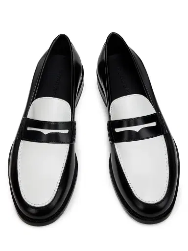 Manolo Blahnik Men's Perry Leather Penny Loafers - Black - Size 8.5 | Thumbnail 4