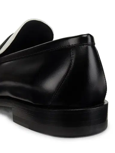 Manolo Blahnik Men's Perry Leather Penny Loafers - Black - Size 8.5 | Thumbnail 5