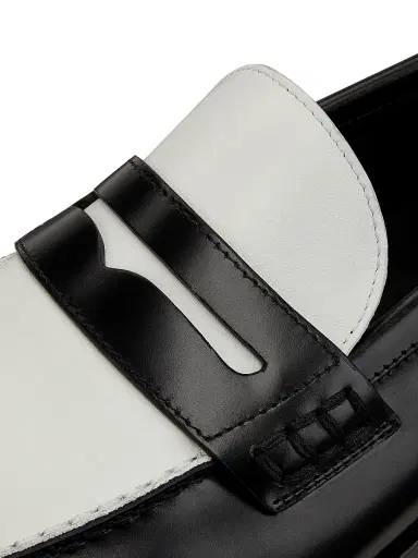 Manolo Blahnik Men's Perry Leather Penny Loafers - Black - Size 8.5 | Thumbnail 6