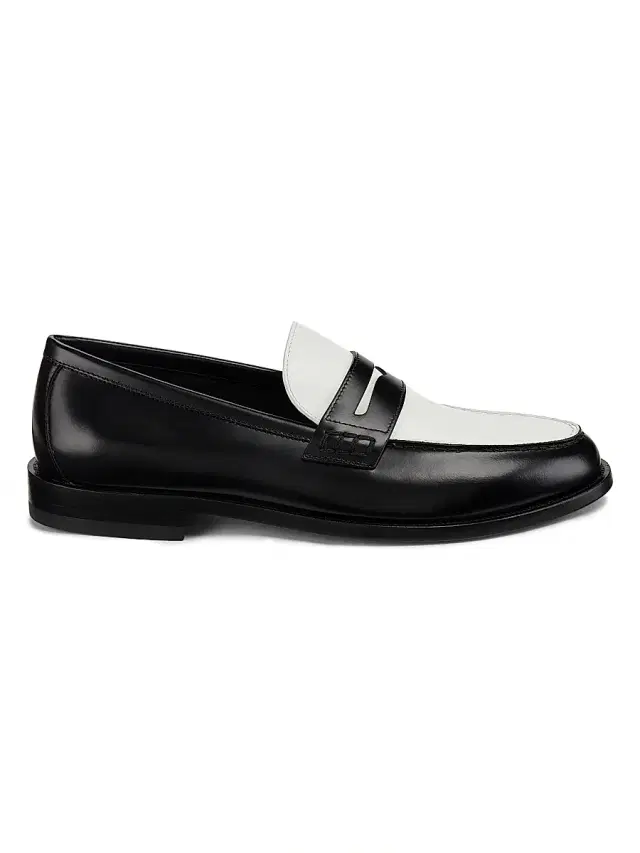 Men's Perry Leather Penny Loafers - Black