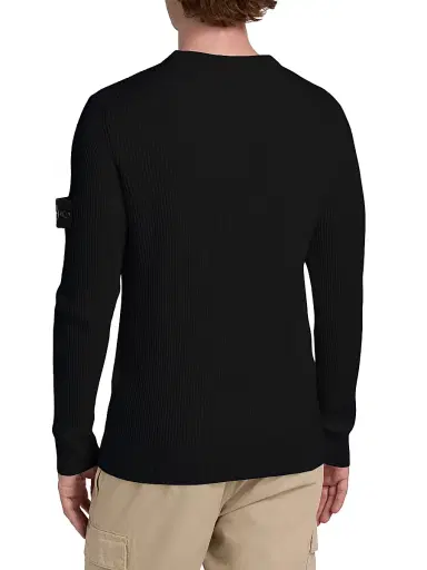Stone Island Men's Wool Crewneck Sweater - Black - Size XL | Thumbnail 5