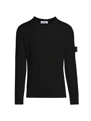 Stone Island Men's Wool Crewneck Sweater - Black - Size XL | Thumbnail 1
