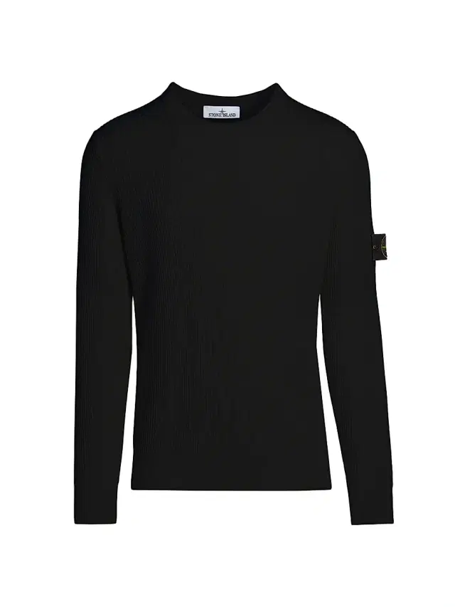 Men's Wool Crewneck Sweater - Black