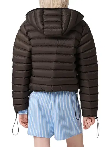 Miu Miu Women's Light Pongé Down Hoodie Jacket | Thumbnail 3 Miu Miu Women's Light Pongé Down Hoodie Jacket | Thumbnail 3