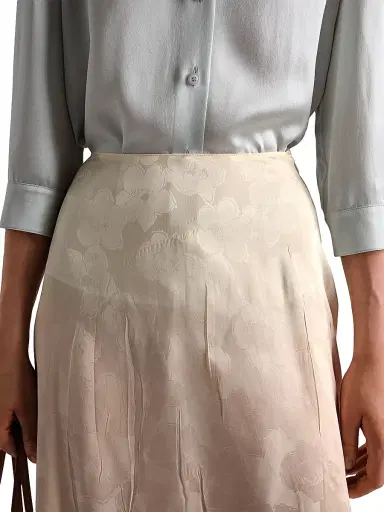 Prada Women's Floral Print Jacquard Skirt - Beige Multi | Thumbnail 4