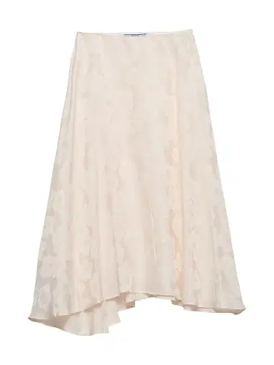 Prada Women's Floral Print Jacquard Skirt - Beige Multi | Thumbnail 1