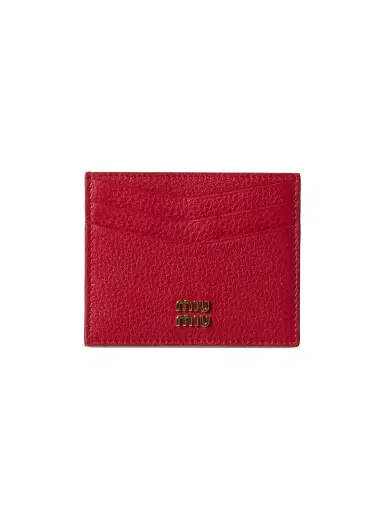 Miu Miu Women's Leather Card Holder - Pink | Thumbnail 1 Miu Miu Women's Leather Card Holder - Pink | Thumbnail 1