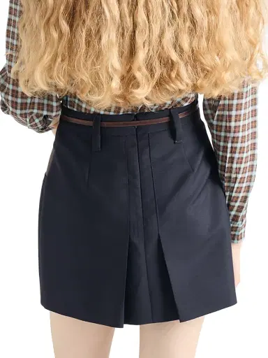 Prada Women's Kid Mohair Mini Skirt - Blue | Thumbnail 4