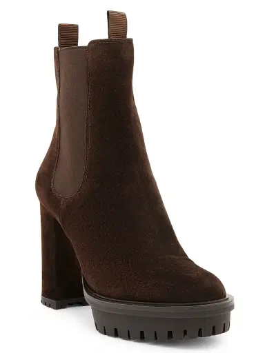 Gianvito Rossi Women's 70MM Suede Chelsea Boots - Moka - Size 12 | Thumbnail 2 Gianvito Rossi Women's 70MM Suede Chelsea Boots - Moka - Size 12 | Thumbnail 2