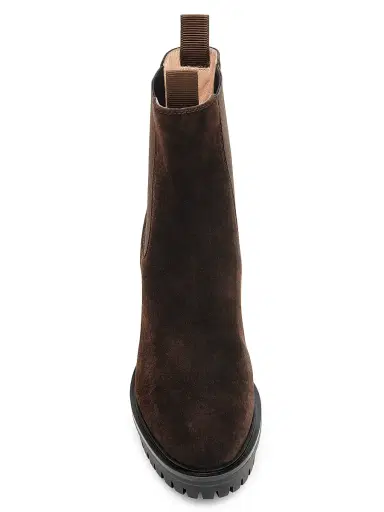 Gianvito Rossi Women's 70MM Suede Chelsea Boots - Moka - Size 12 | Thumbnail 4 Gianvito Rossi Women's 70MM Suede Chelsea Boots - Moka - Size 12 | Thumbnail 4