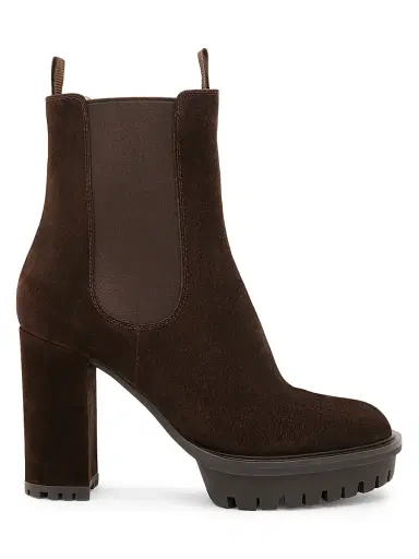 Gianvito Rossi Women's 70MM Suede Chelsea Boots - Moka - Size 12 | Thumbnail 1 Gianvito Rossi Women's 70MM Suede Chelsea Boots - Moka - Size 12 | Thumbnail 1