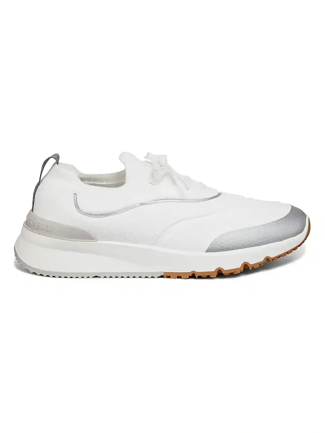 Men's Leather-Trimmed Slip-On Sneakers - White