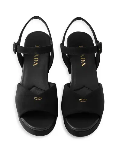 Prada Women's Padded Suede Sandals - Black - Size 5 | Thumbnail 2 Prada Women's Padded Suede Sandals - Black - Size 5 | Thumbnail 2
