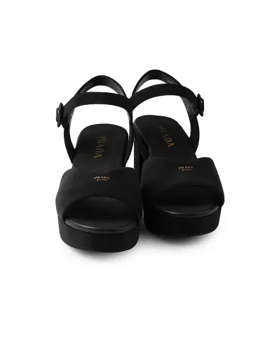 Prada Women's Padded Suede Sandals - Black - Size 5 | Thumbnail 4 Prada Women's Padded Suede Sandals - Black - Size 5 | Thumbnail 4