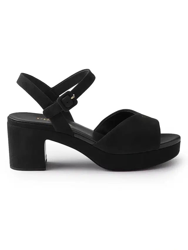 Prada Women's Padded Suede Sandals - Black
