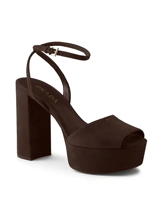 Prada Women's Suede Platform Sandals - Brown