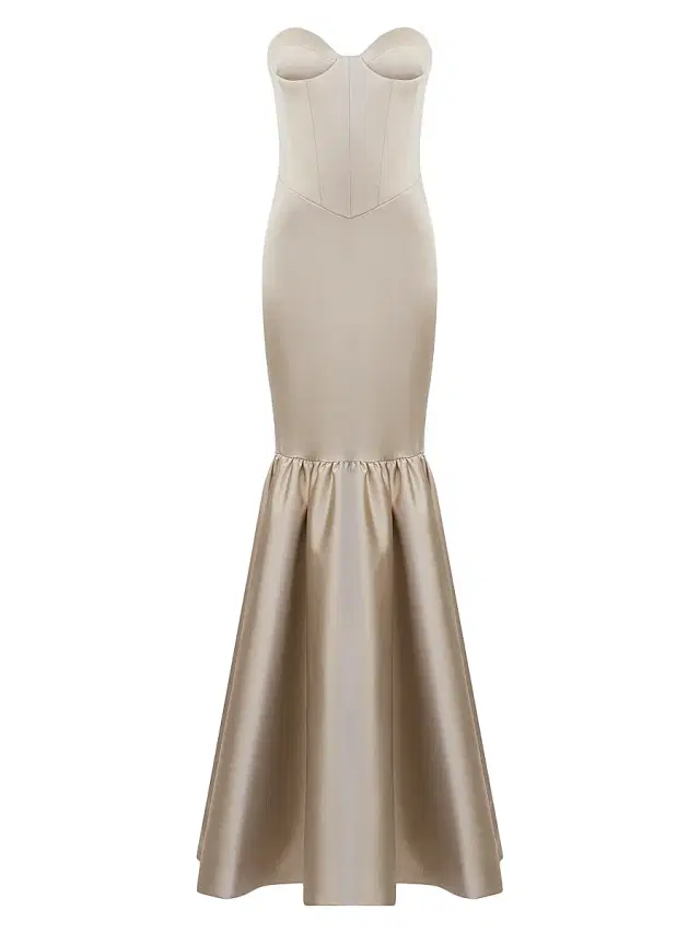 The New Arrivals Ilkyaz Ozel Women's Inara Satin Strapless Mermaid Gown - Sultans Delight