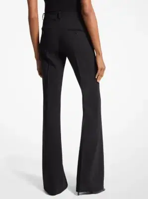 Michael Kors Collection Haylee Stretch Pebble Crepe Flared Trousers in | Thumbnail 3 Michael Kors Collection Haylee Stretch Pebble Crepe Flared Trousers in | Thumbnail 3