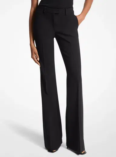 Michael Kors Collection Haylee Stretch Pebble Crepe Flared Trousers in | Thumbnail 5 Michael Kors Collection Haylee Stretch Pebble Crepe Flared Trousers in | Thumbnail 5