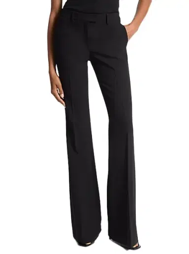 Michael Kors Collection Haylee Stretch Pebble Crepe Flared Trousers in | Thumbnail 1 Michael Kors Collection Haylee Stretch Pebble Crepe Flared Trousers in | Thumbnail 1