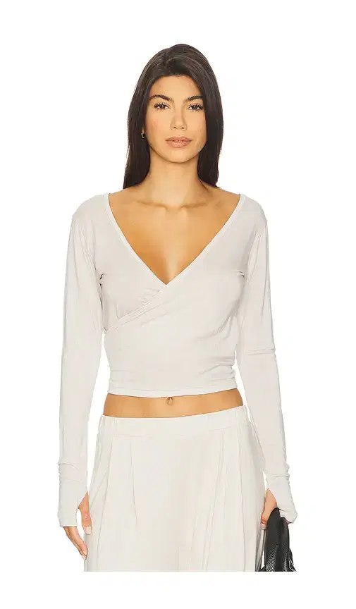 Michael Lauren Aziel Long Sleeve Cross Front Tee