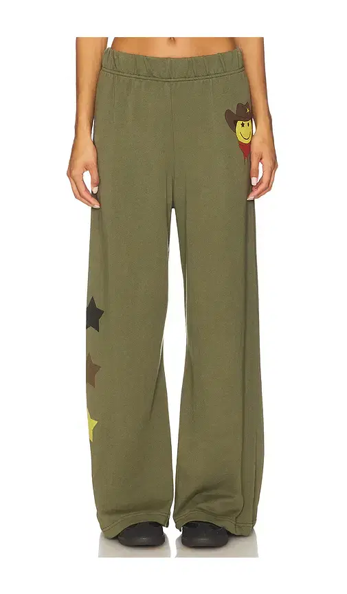 Lauren Moshi Cowboy Happyface Wide Leg Pant