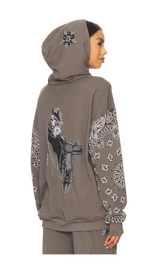 Lauren Moshi Black Horse Classic Hoodie