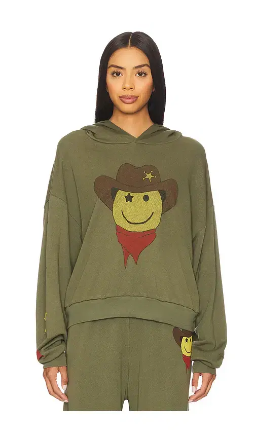 Lauren Moshi Cowboy Happyface Pullover Hoodie