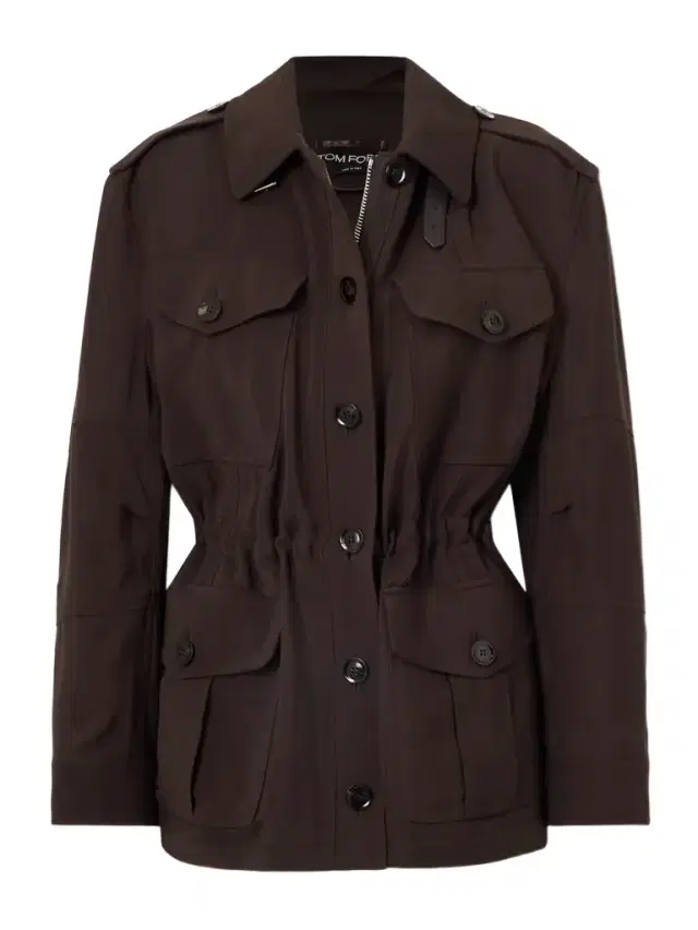 Leather-trimmed Twill Jacket